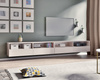 Elegantes TV-Möbel Tebris Dual 300 – kaschmir, 2 Schränke 150 cm mit Kabeldurchführungen