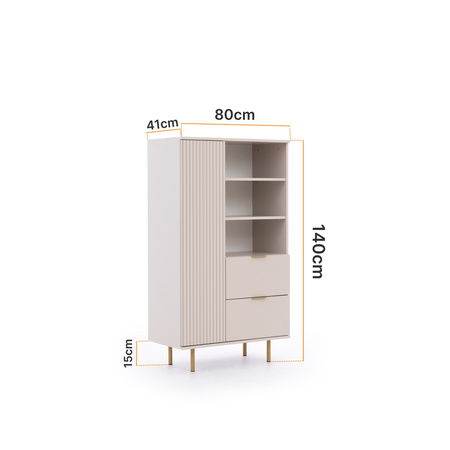 Modernes Bücherregal Nubia R1D2SZ in Kaschmir 
