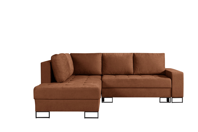Ecksofa TREVI links Wind 56 rostrot ziegelrot Chenille Schlaffunktion