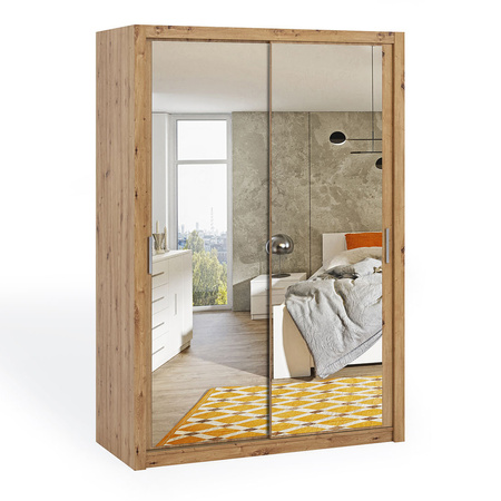 Schiebetürenschrank Tamiza 150 cm mit Spiegel in Eiche Artisan