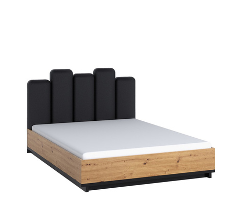 Bett Zonda 160 mit gepolstertem Kopfteil und Taschenmatratze mit Kokosnuss