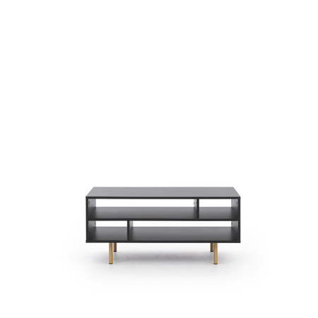 Rechteckiger Couchtisch Nubia mit Metallbeinen Schwarz