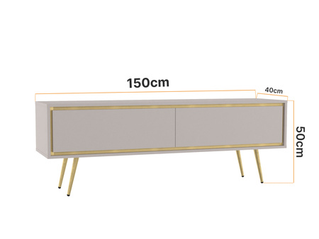 TV-Schrank Tori 150 cm mit Metallfüßen in Cashmere
