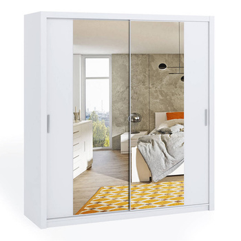 Schiebetürenschrank Tamiza 200 cm mit Spiegel Weiß