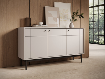 Kommode Sora K154 in Kaschmir mit schwarzen Beinen