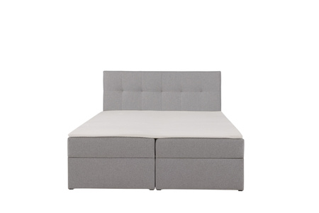 Boxbett Toronto 140×200 (Herbi 40 – Grau) mit Bonell-Matratze und Topper