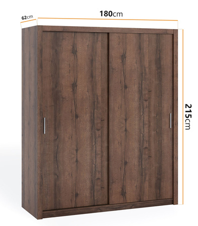 Schiebetürenschrank Tamiza 180 cm Eiche Monastery