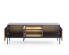 TV-Schrank Lagos 154 cm mit Metallfüßen in Schwarz + LED
