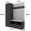 Garderoben-Set Nela II LUX – Farbe Graphit + Stoff Trinity 32