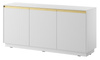 Kommode Loren 154 cm, dreitürig, weiß mit geriffelten Fronten