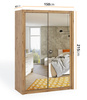 Schiebetürenschrank Tamiza 150 cm mit Spiegel in Eiche Artisan