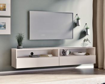 Modernes TV-Möbel-Set Tebris Dual 200 – kaschmir, 2 Schränke ? 100 cm mit Push-to-Open-Funktion