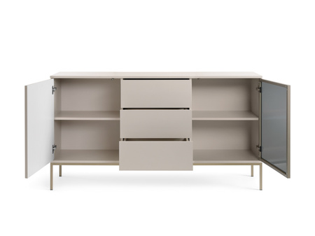 Kommode Lagos 154 cm 2D3SZ mit Metallfüßen in Kaschmir + LED