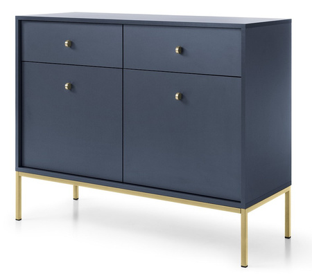 Die stilvolle Kommode Bari KSZ104 in Marineblau mit goldenen Füßen