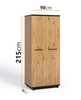 Kleiderschrank Zonda SZ2D 90 cm breite mit Kleiderstangen