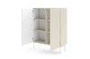 Highboard MUTI kaschmir 99 cm riffeloptik soft-close metallbeine beige