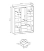 Kleiderschrank Stilo in Graphitgrau, dreitürig, mit Spiegel und Lamellenfront