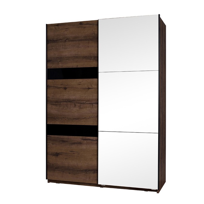 Schwebetürenschrank Martin 150 cm mit Spiegel und Beleuchtung