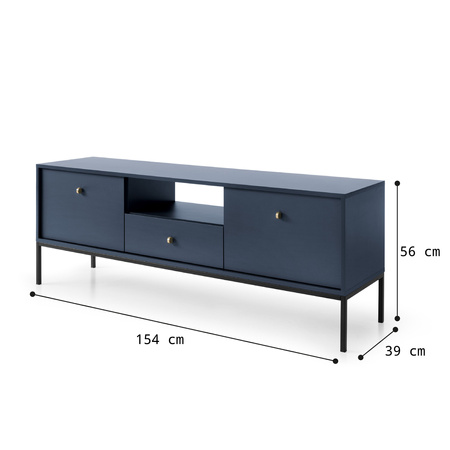TV-Schrank Bari RTV154 in Marineblau mit goldenen Füßen