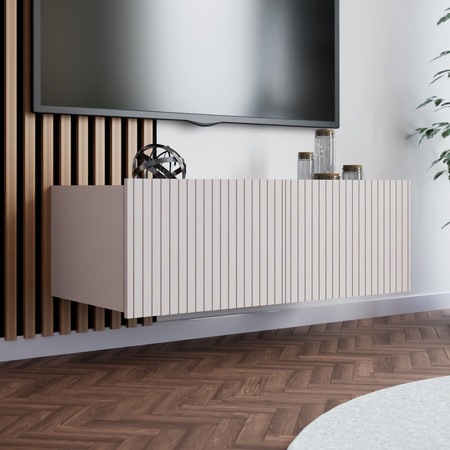 TV-Schrank Kolder 100 cm in Kaschmirfarbe mit geriffelten Fronten