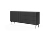 Sideboard MUTI schwarz 177 cm 3 schubladen riffeloptik push-to-open