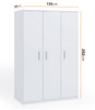 3-türig Schrank Tamiza Breite 135 cm Weiß