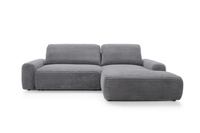 Ecksofa VIGO rechts dicker Cord Ambience 19 graphit Schlaffunktion