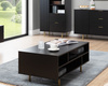 Rechteckiger Couchtisch Nubia mit Metallbeinen Schwarz