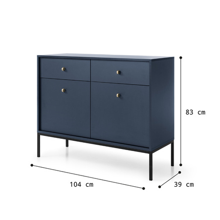 Die stilvolle Kommode Bari KSZ104 in Marineblau