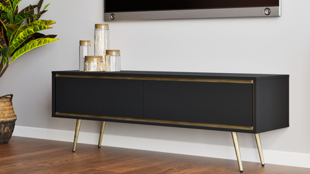 TV-Schrank Tori 150 cm mit Metallfüßen in Graphitschwarz