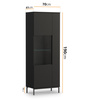 Vitrine Dallas 70 x 190 cm Schwarz