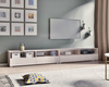Elegantes TV-Möbel Tebris Dual 300 – kaschmir, 2 Schränke 150 cm mit Kabeldurchführungen