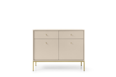 Die stilvolle Kommode Bari KSZ104 in Beige mit goldenen Füßen
