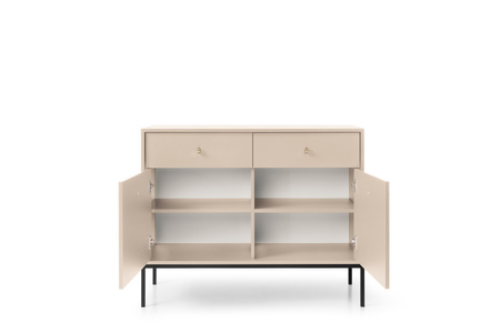 Die stilvolle Kommode Bari KSZ104 in Beige mit goldenen Füßen