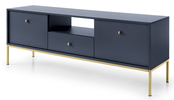 TV-Schrank Bari RTV154 in Marineblau mit goldenen Füßen