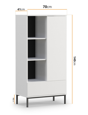 Standregal Dallas 70 cm Weiß