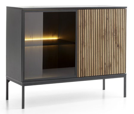 Kommode Lagos mit schwarzen Metallbeinen + LED