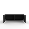 Schwarzer TV-Schrank Kolder 100 cm mit geriffelten Fronten
