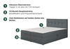 Boxbett Toronto 140×200 (Amor Velvet 4318 – Grau) mit Bonell-Matratze und Topper
