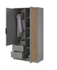 Kleiderschrank Stilo mit Schubladen und Lamellen an der Vorderseite