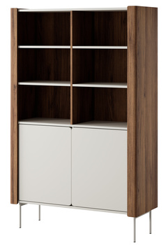 Regal Kalon 167 cm hoch mit Metallfüßen in den Farben Kaschmir / Warmia-Nussbaum
