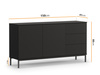 Kommode Dallas K2D3SZ Schwarz mit Metallfüße