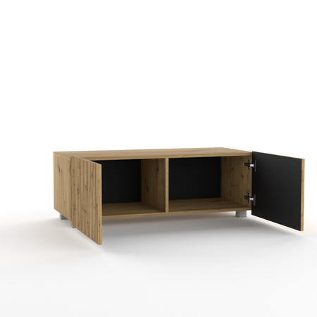TV-Schrank Kolder 100 cm in Eiche Artisan mit geriffelten Fronten