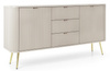 Kommode Porto 168 cm Cashmere Zweitägig mit drei Schubladen und goldenen Beinen