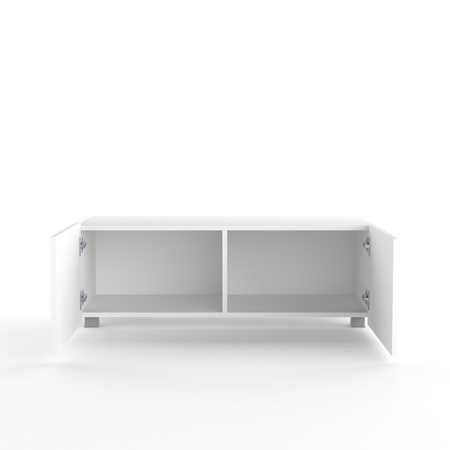 Weißer TV-Schrank Kolder 100 cm mit geriffelten Fronten
