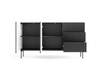 Sideboard MUTI schwarz 147 cm 3 schubladen riffeloptik push-to-open