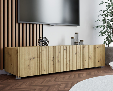 TV-Schrank Kolder 150 cm in Eiche Artisan mit geriffelten Fronten