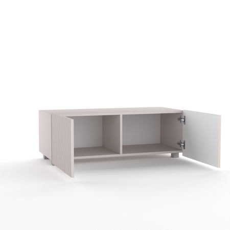 TV-Schrank Kolder 100 cm in Kaschmirfarbe mit geriffelten Fronten