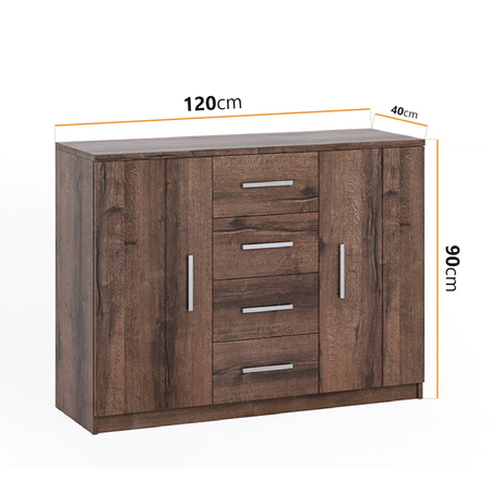 Kommode Tamiza K2D4SZ 120 cm Eiche Monastery
