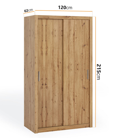 Schiebetürenschrank Tamiza 120 cm Eiche Artisan